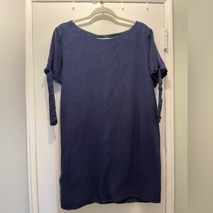 Lulu’s Maeve Washed Navy Blue Button Back Shift Dress